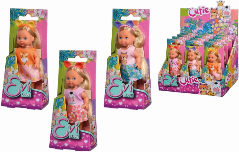 Lalka Evi Love Cutie z opaską z uszami zwierząt - 1 sztuka