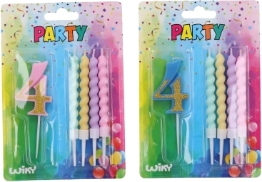 Świeczka imprezowa numer 4 z 4 świeczkami