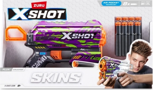 X-Shot Skins Flux – pistolet na piankowe naboje Crucifer (8 strzałek)