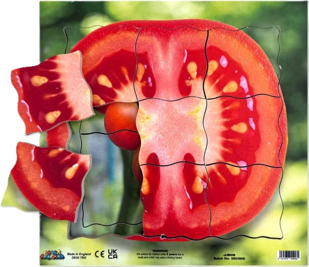 Just Jigsaws Pomidor i jego wegetatywne fazy wzrostu – drewniane warstwowe puzzle, 19 elementów