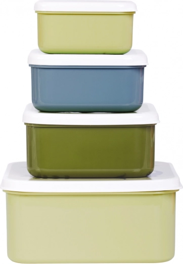 Zestaw czterech pojemników śniadaniowych A Little Lovely Company – Dinozaury