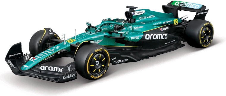 Bburago RACE F1 Aston Martin AMR25 2025 Lance Stroll 1:24 w dekoracyjnym boxie
