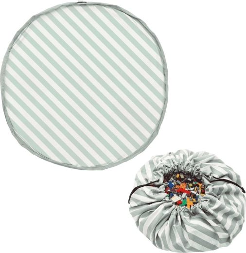 Play and Go Noomad original mata do zabawy i worek na zabawki stripes green