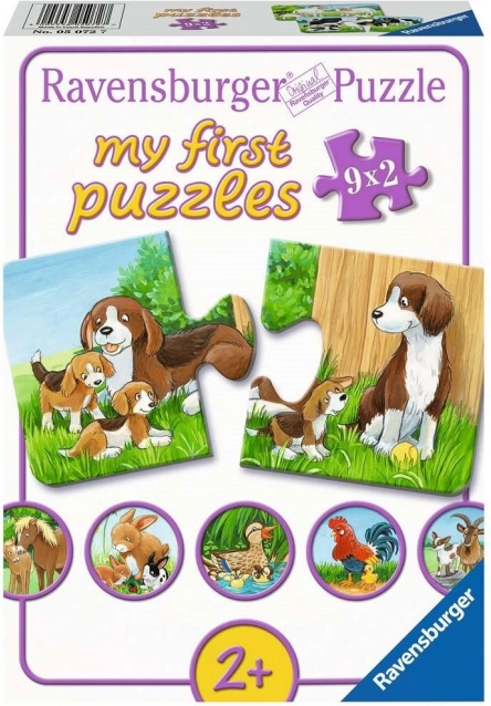 RAVENSBURGER Moje pierwsze puzzle Zwierzęce rodziny 9x2 elementów