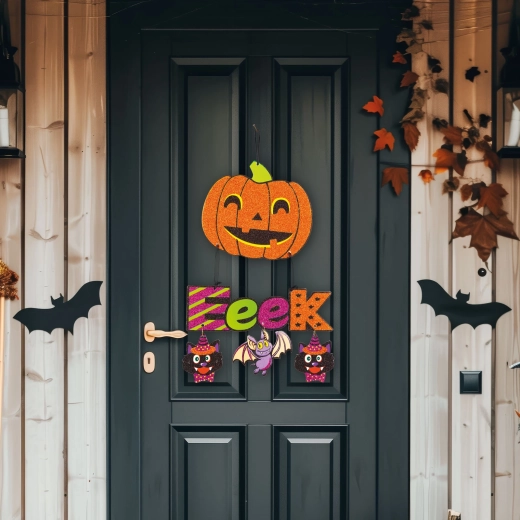 Wisząca halloweenowa dekoracja dynia 45 × 23 cm