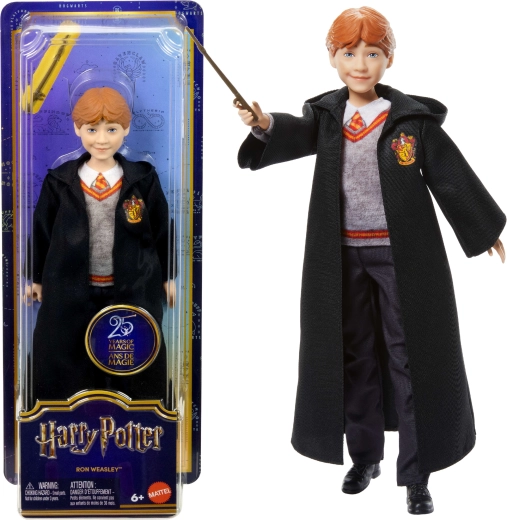 Lalka Ron Weasley w stroju czarodzieja z różdżką