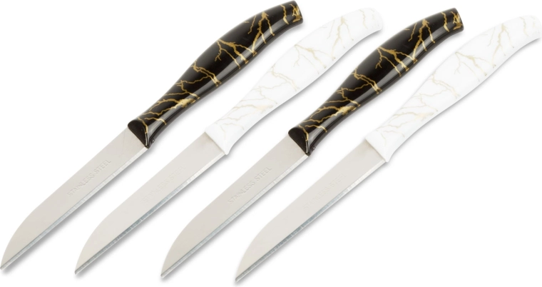 Zestaw noży do obierania 15 cm, czarne/białe, 4 sztuki