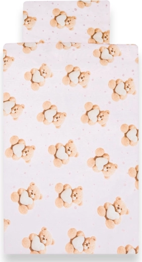 Dziecięca pościel 2-częściowa New Baby Love Teddy Bear 90 × 120 cm różowa