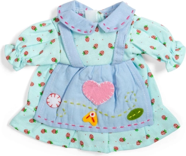 Bigjigs Toys niebieska sukienka z truskawkami dla lalki 28 cm