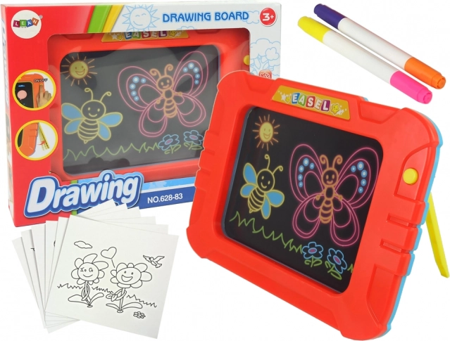 Magiczna podświetlana tablica z szablonami i markerami