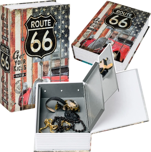 Książka-sejf na klucz z motywem Route 66