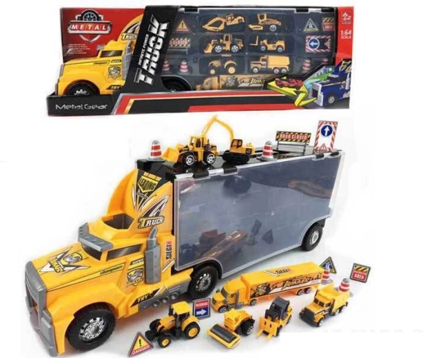 Ciężarowy ciągnik z autkami 1:64