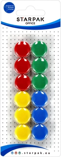 Kolorowe magnesy zestaw 22 mm - 12 szt.