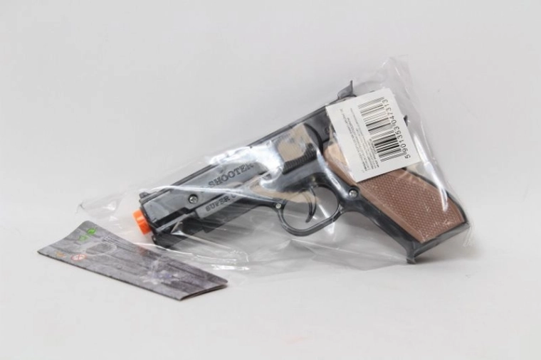 Pistolet na kapiszony dla dzieci z pomarańczową końcówką bezpieczeństwa
