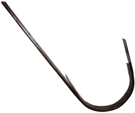 Hak samowiszący J 250 mm z ocynkowanej stali do mocowania rynny