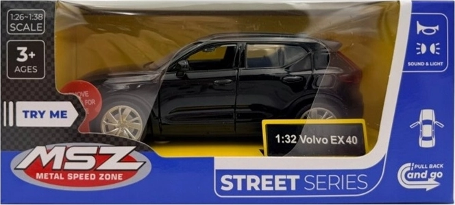 Model MSZ Volvo EX40 z efektami świetlnymi i dźwiękowymi, czarny