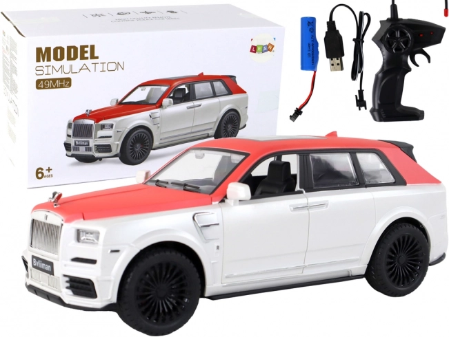 RC auto 1:20 biało‑czerwone z pilotem