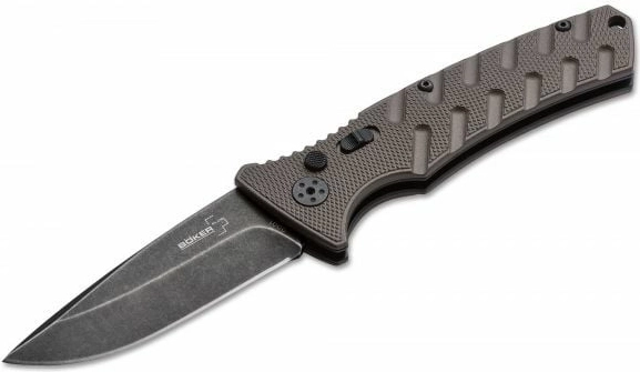Böker Plus Strike Drop Point Coyote – automatyczny nóż składany
