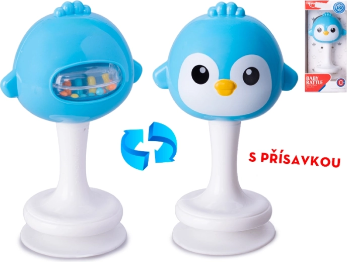 Grzechotka z ptaszkiem na przyssawce 12 cm