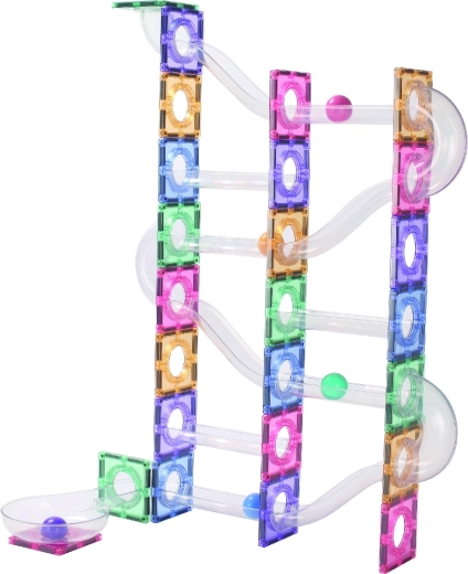 Cleverclixx Clever Pack pastelowy magnetyczny tor kulkowy 110 szt.