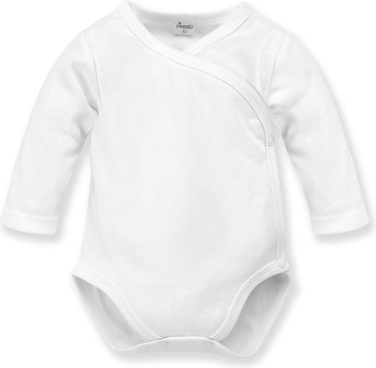 Pinokio body kopertowe z długim rękawem Lovely Day, białe, roz. 68