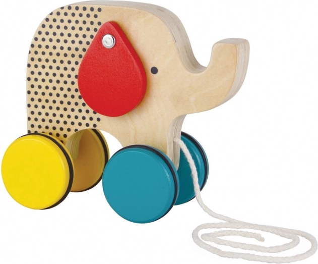 Petit Collage drewniany pchacz-słonik
