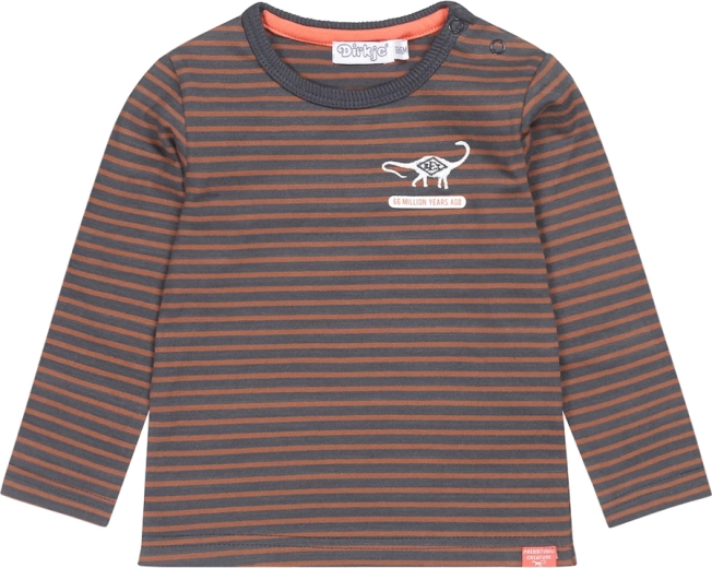 Dirkje chłopięca koszulka z długim rękawem, granatowe paski, rozm. 86