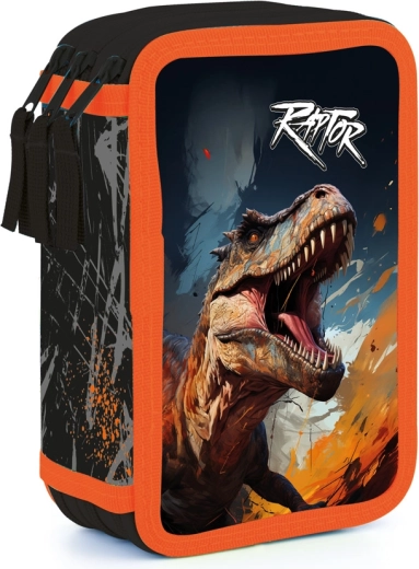 Trzypoziomowy piórnik szkolny Dino bez wyposażenia