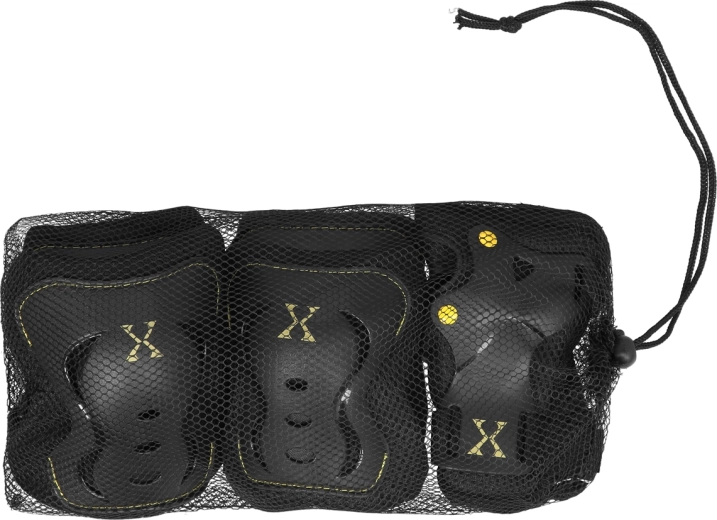 Zestaw ochraniaczy na kolana, łokcie i nadgarstki NILS Extreme H320, czarno‑żółty – XL