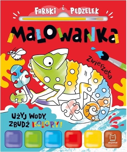 Malowanka z akwarelami i pędzelkiem – Zwierzątka