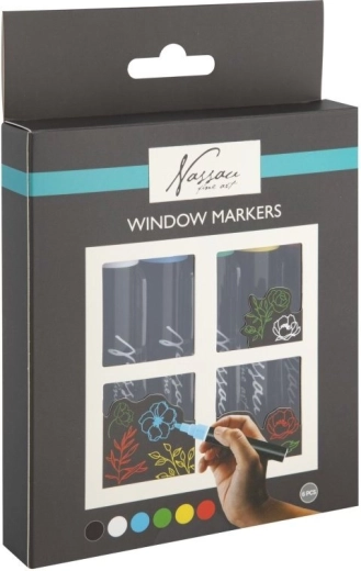 Kredowe markery do okien GRAFIX – zestaw 6 kolorów