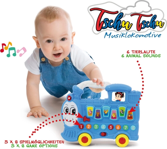 Jamara muzyczna lokomotywa Tschu Tschu niebieska