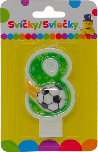 Urodzinowa świeczka cyfra 8 z piłką