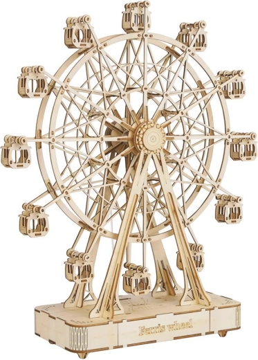 RoboTime drewniane puzzle 3D pozytywki w kształcie diabelskiego młyna