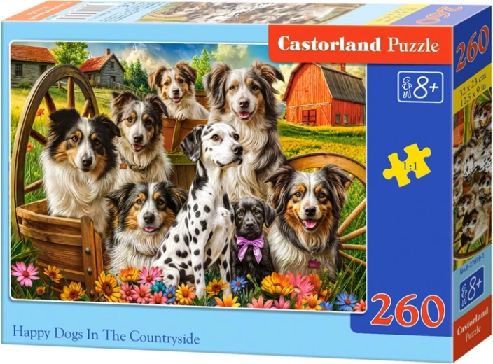 Puzzle 260 elementów Happy Dogs in the Countryside