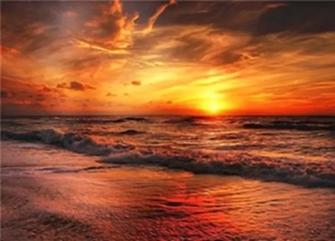 Diamentowe malowanie Morze o zachodzie słońca 30 × 40 cm