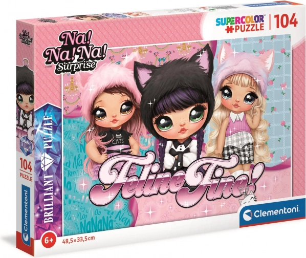 Clementoni Brilliant puzzle Na! Na! Na! Surprise Stylowe Kociaki, 104 elementy