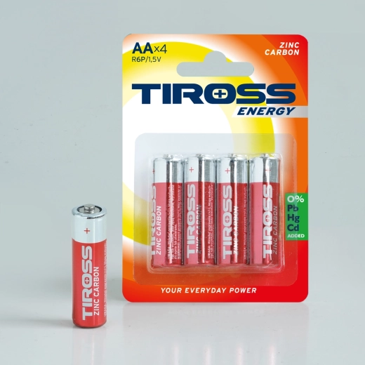 Baterie AA cynkowo-węglowe 1,5 V, opakowanie 4 szt.