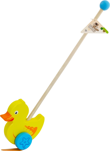 Babu drewniana kaczka na kiju dla dzieci od 2 lat