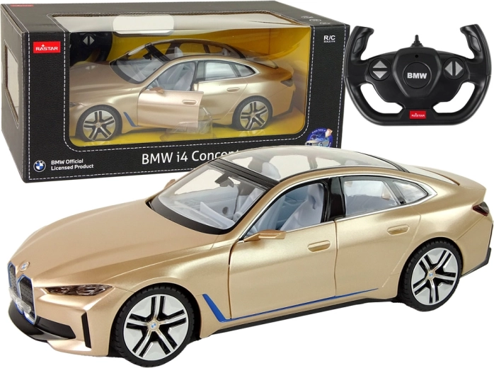 RC auto BMW i4 Rastar 1:14 złote