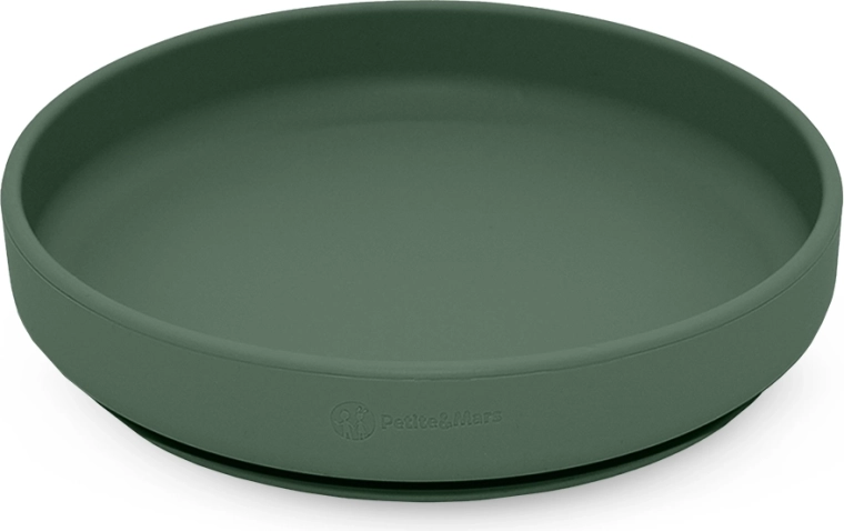 Silikonowy talerz z przyssawką PETITE&MARS Take&Match Misty Green 6m+