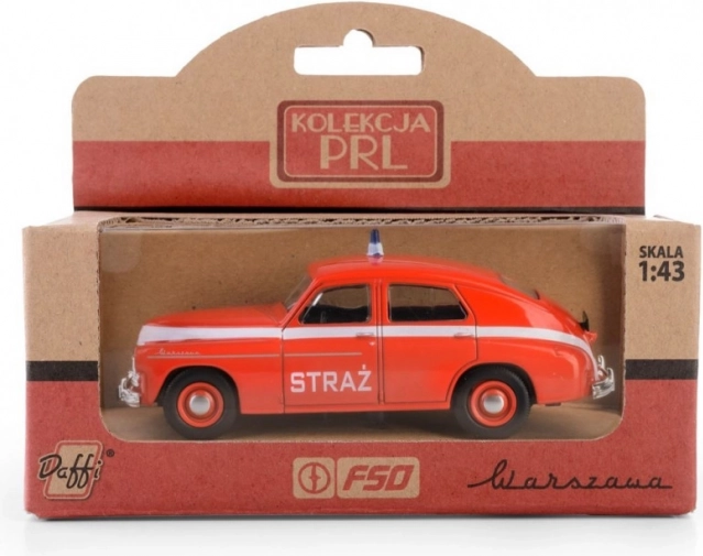 Metalowy model PRL Warszawa M-20 Straż Pożarna 1:43
