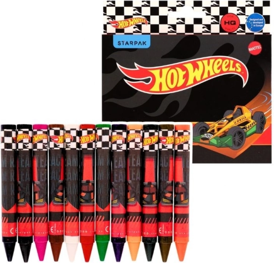 Jumbo kredki woskowe Hot Wheels 12 kolorów - 1 sztuka