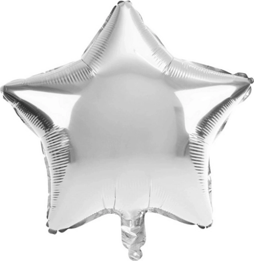 Foliowy balon gwiazda duży, srebrny 55 cm