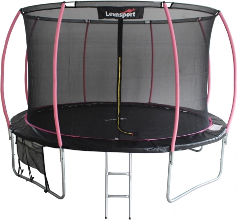 Trampolina ogrodowa LEANSPORT 14 ft czarno-różowa
