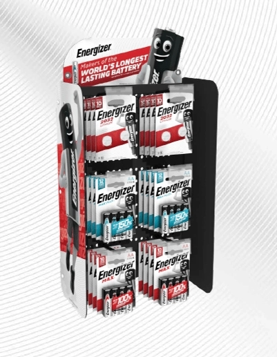 Energizer pionowy stojak 2×3 z uchwytem do zawieszenia na drążku