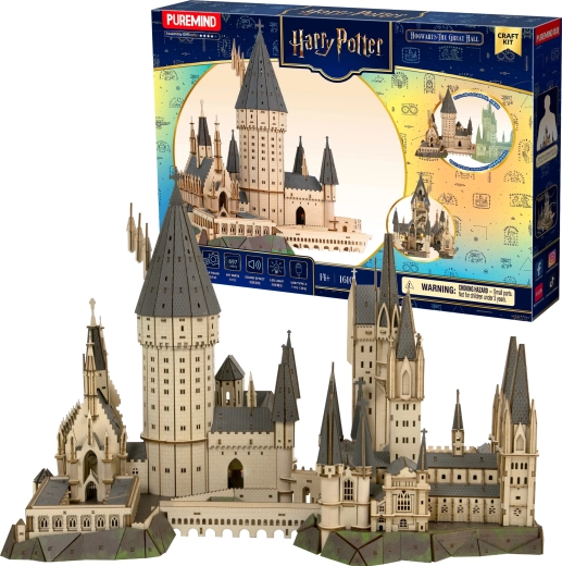 Puremind Harry Potter drewniane puzzle 3D Hogwarts – Wielka Sala