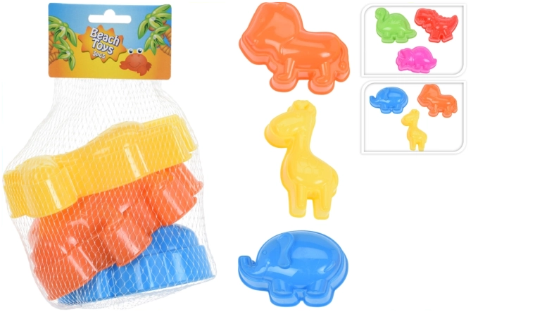 Zestaw 3 foremek do piasku ze zwierzątkami