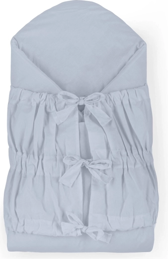 Petite&Mars wiązany rożek nurse z kokosową wkładką dusty blue 75 × 75 cm