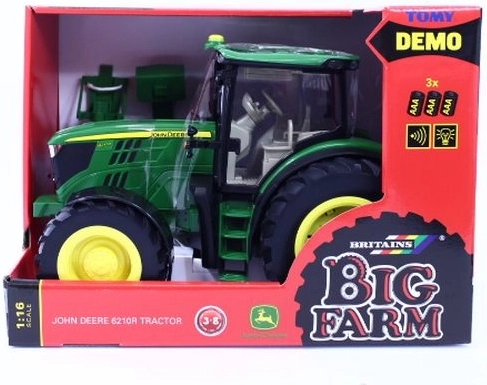 Tomy Britains Big Farm traktor John Deere 6210R ze światłami i dźwiękami (1:16)
